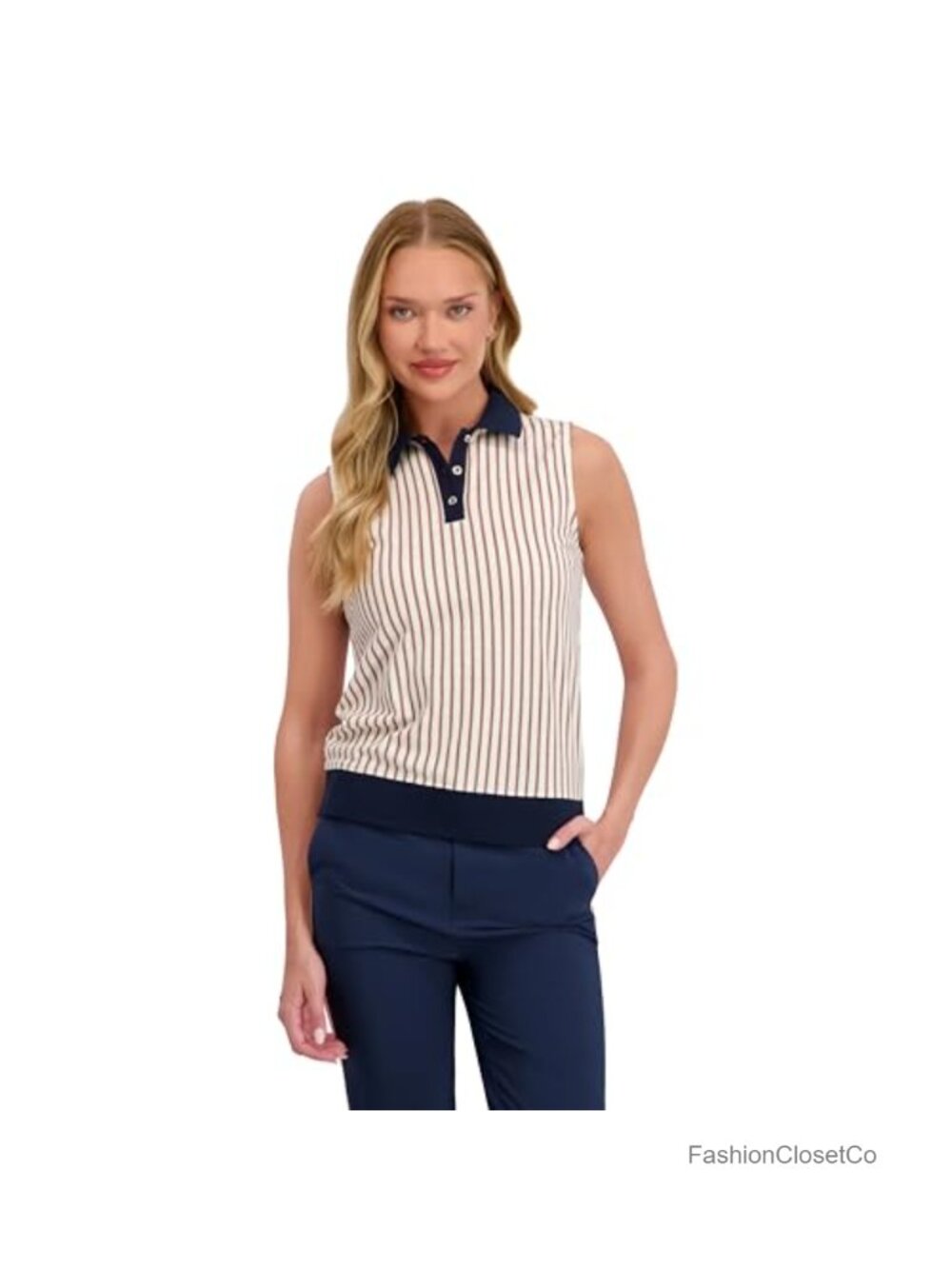 Women's Performance Sleeveless Polo Shirt UPF 50+ Stretch Fabric